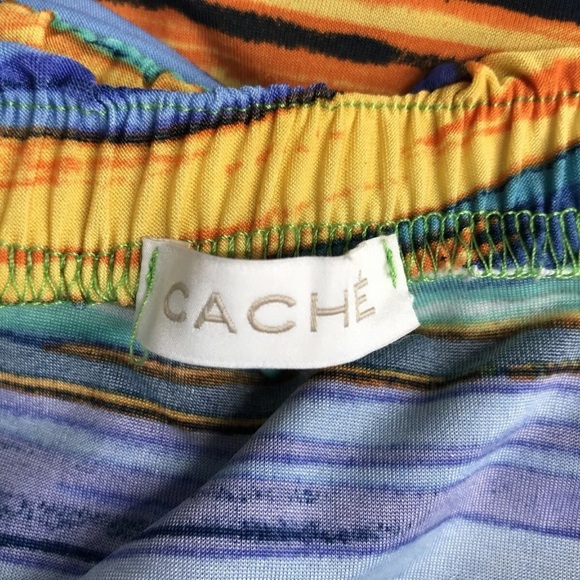 Cache Striped Sunrise Jersey Strapless Shift Dress - Picture 7 of 8